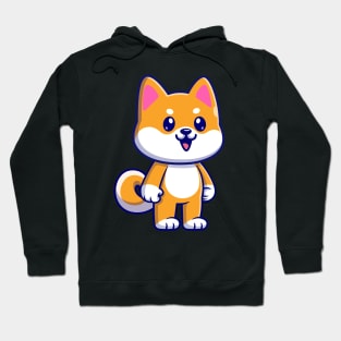 Cute Shiba Inu Standing Cartoon Hoodie